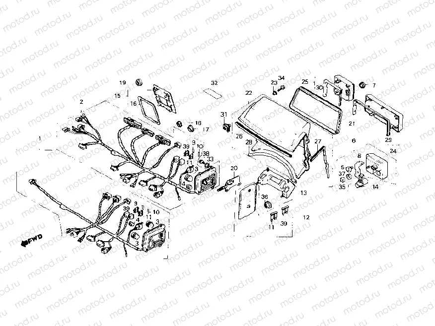Fairing wire harness