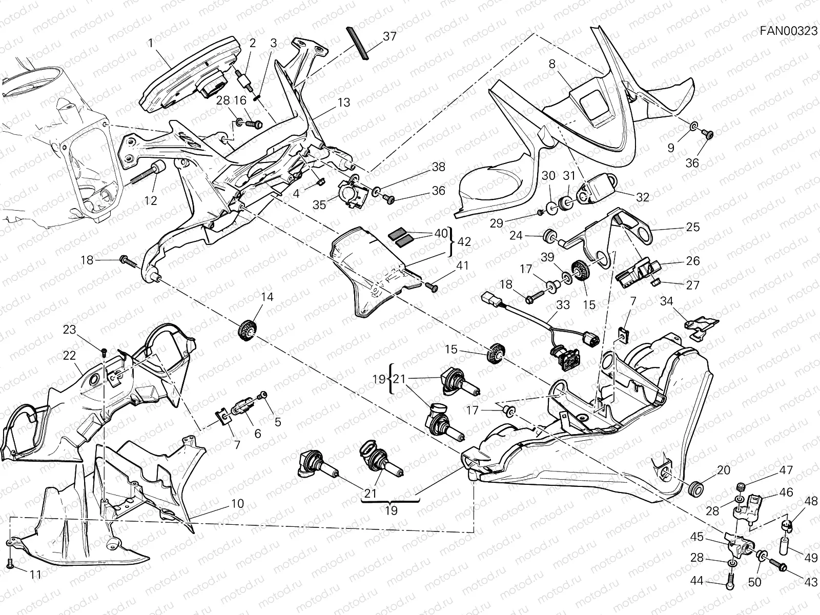 FANALE ANTERIORE E CRUSCOTTO [MOD:1299R FE]