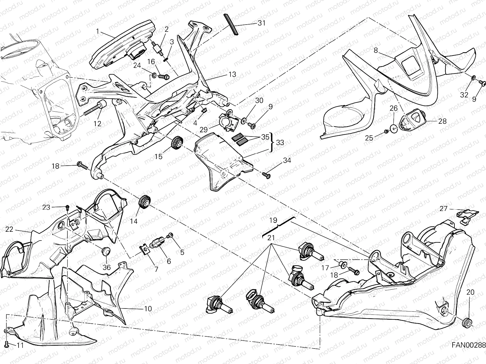 FANALE ANTERIORE E CRUSCOTTO [MOD:959,959 AWS;XST:BLG,EUR,GSO,JAP,ROK]