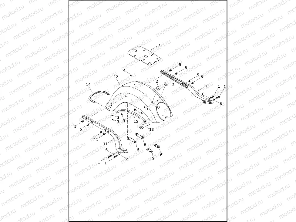 FENDERS AND SUPPORTS, REAR - FLHCS