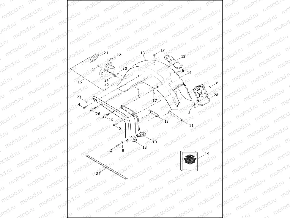 FENDERS AND SUPPORTS, REAR - FLSTC