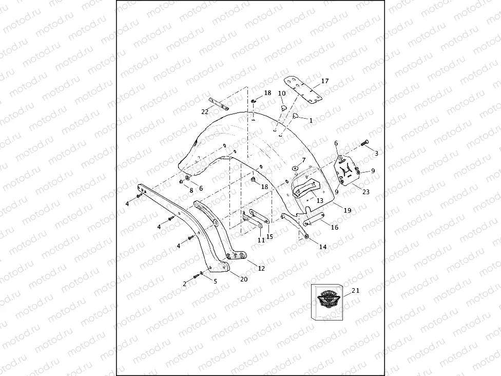 FENDERS AND SUPPORTS, REAR - FLSTF, FLSTFB AND FLSTFBS