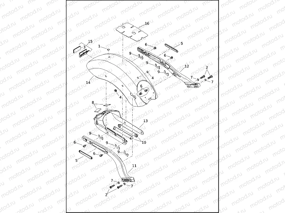 FENDERS AND SUPPORTS, REAR - FXBBS, FXST