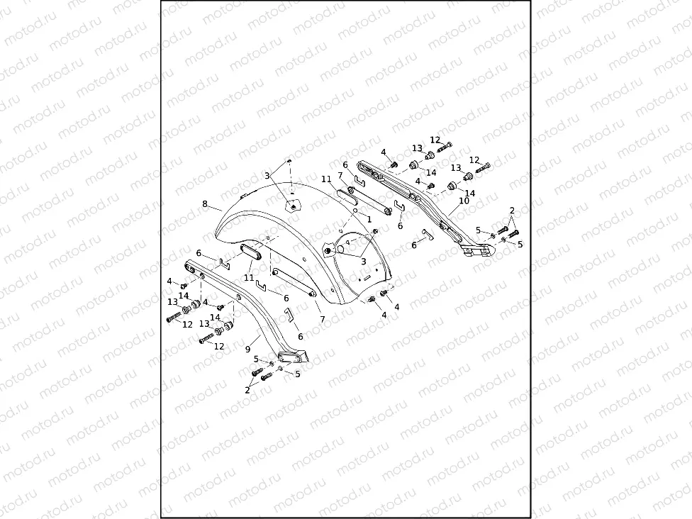 FENDERS AND SUPPORTS, REAR - FXLRS, FXLRST