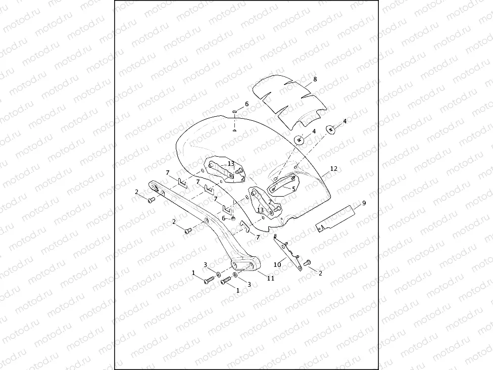FENDERS AND SUPPORTS, REAR - FXSB