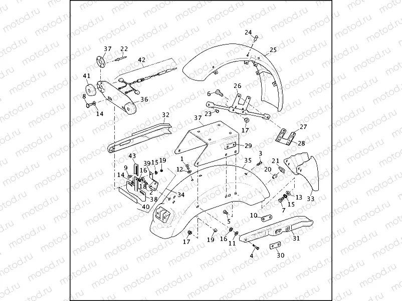FENDERS, LICENSE PLATE & RADIO BRACKET - FXRP