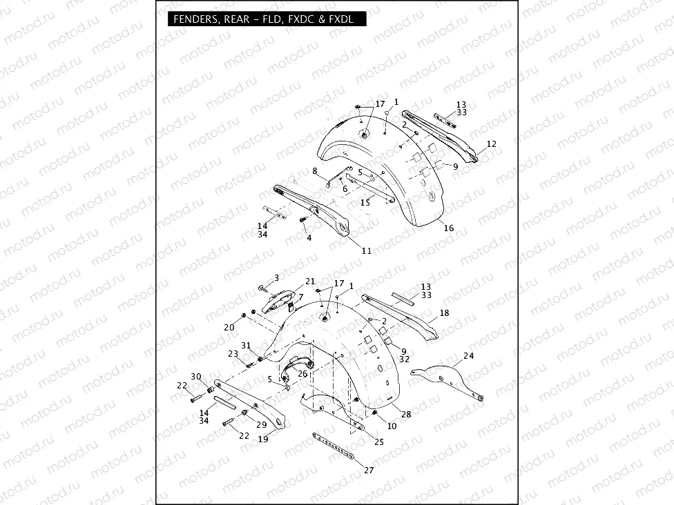 FENDERS, REAR - FLD, FXDL & FXDC