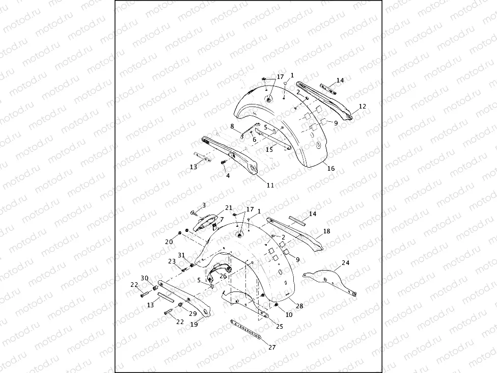 FENDERS, REAR - FLD, FXDL & FXDC