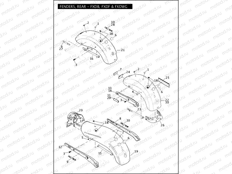 FENDERS, REAR - FXDB, FXDF & FXDWG