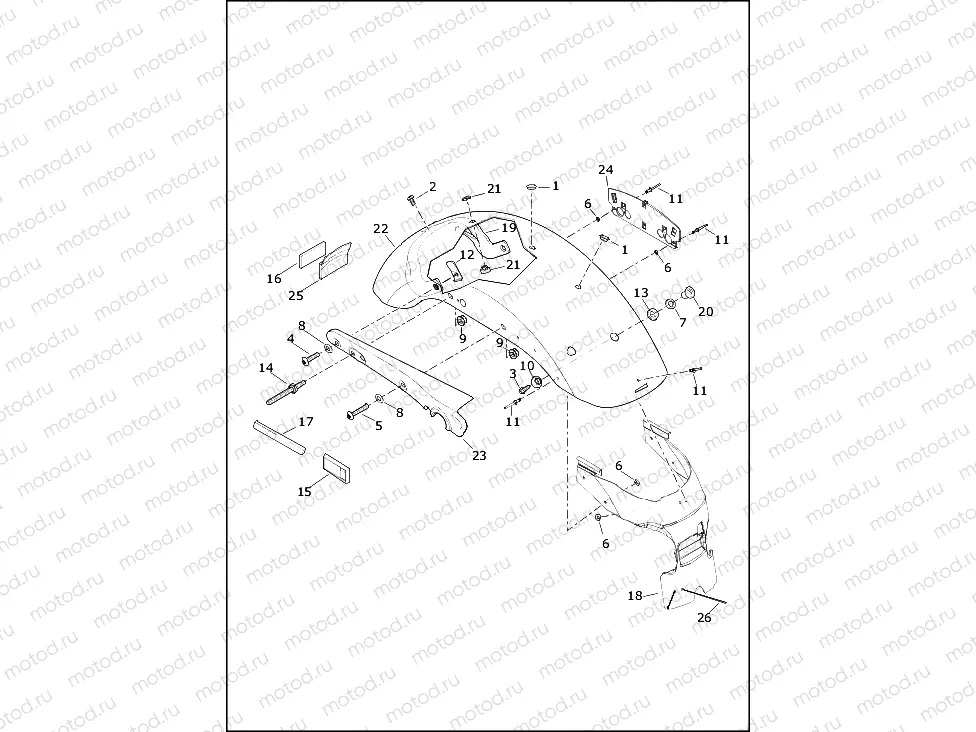 FENDERS, REAR - XL1200C