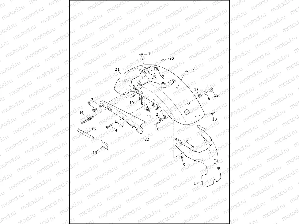 FENDERS, REAR - XL883N, XL1200X (CANADA ONLY), XL883L (DOMESTIC, CANADA, HDI)