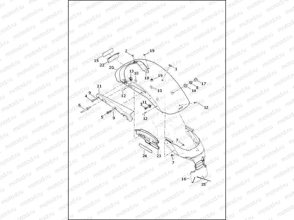 FENDERS, REAR - XL883N, XL1200X, XL1200NS, XL1200XS (DOMESTIC, CANADA ONLY)