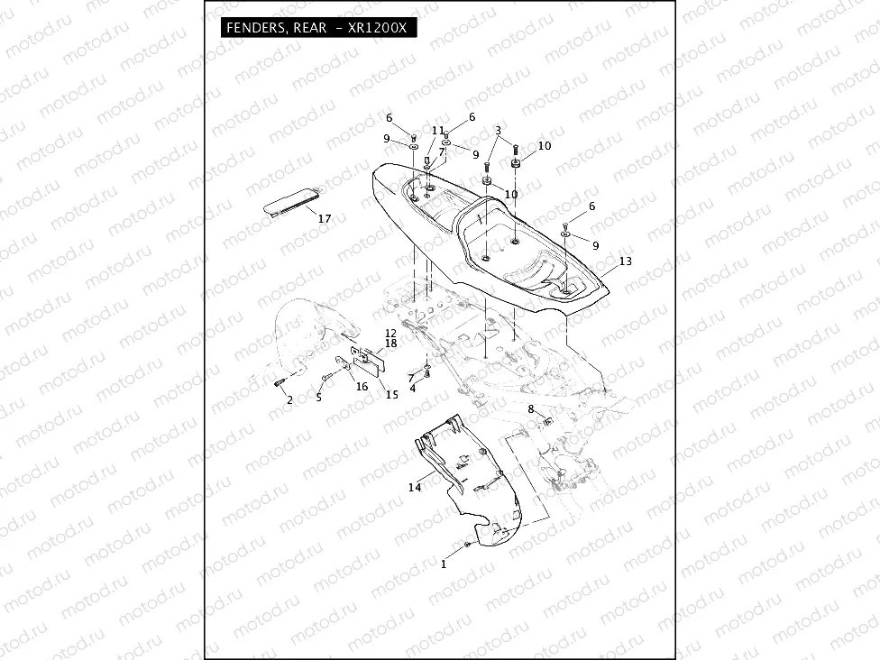 FENDERS, REAR - XR1200X