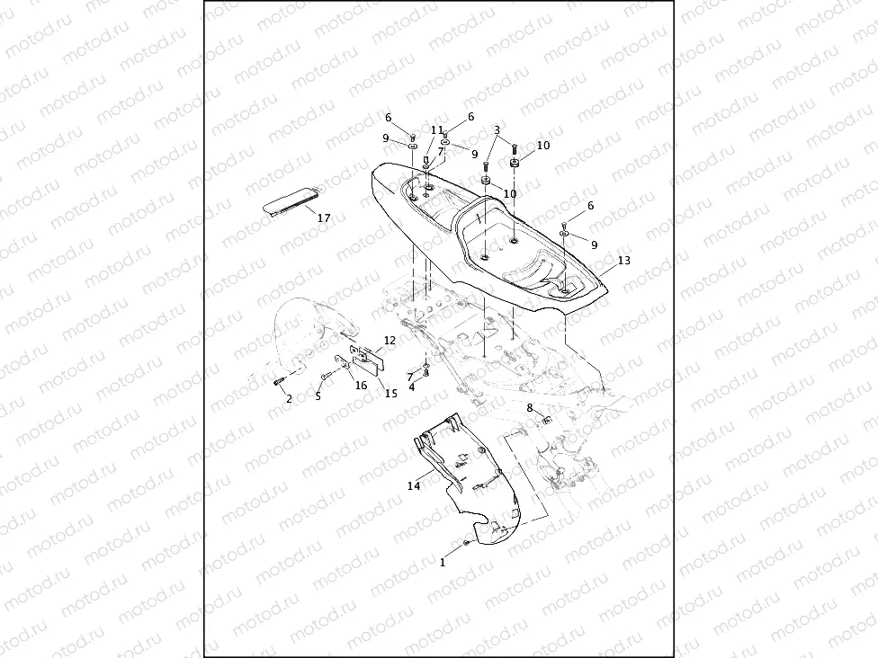 FENDERS, REAR - XR1200X
