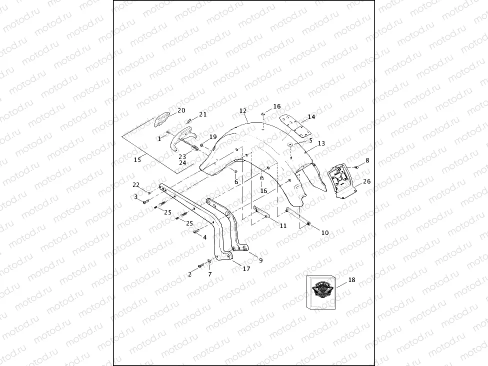 FENDERS & SUPPORTS, REAR - FLSTC (1 OF 2)