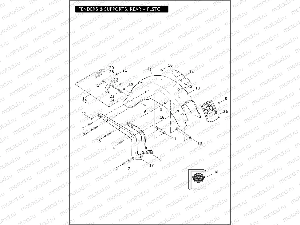 FENDERS & SUPPORTS, REAR - FLSTC