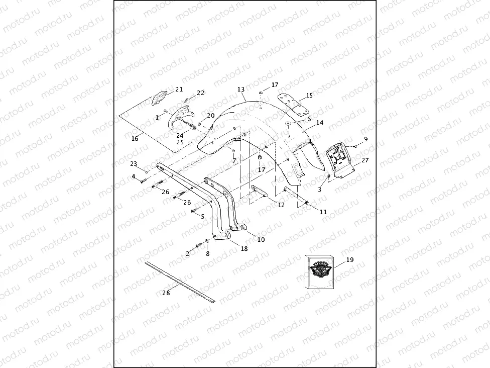 FENDERS & SUPPORTS, REAR - FLSTC