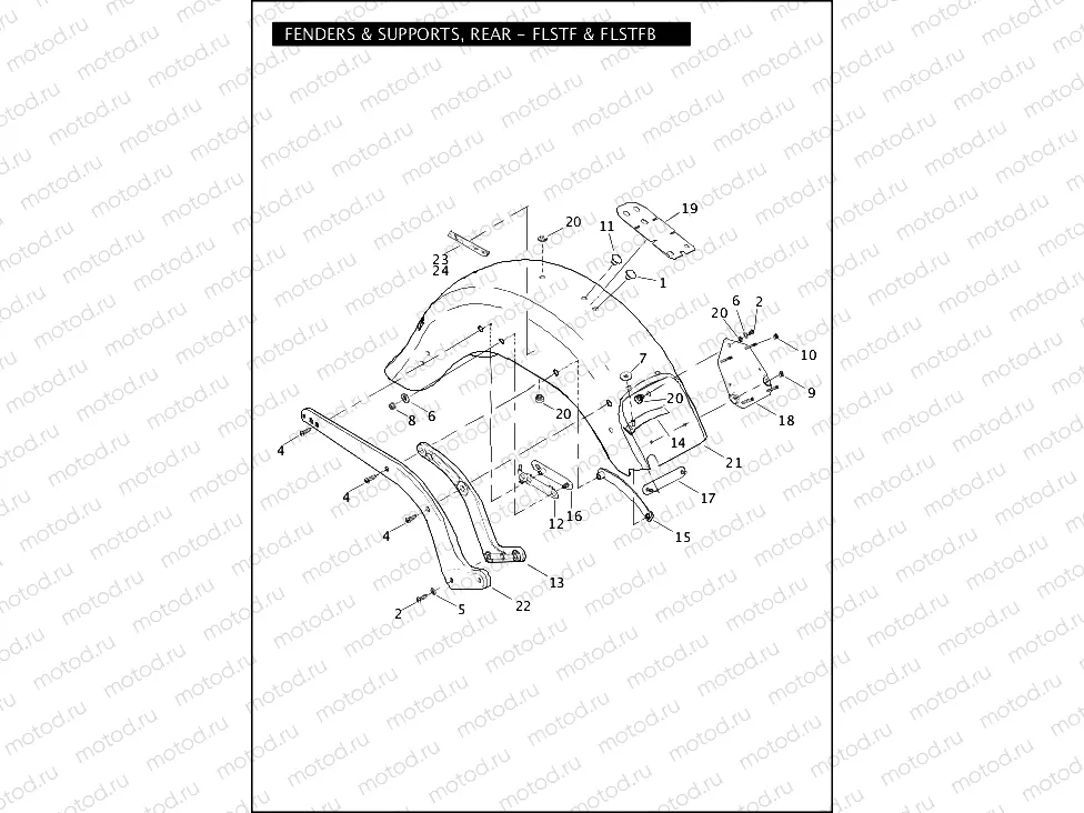 FENDERS & SUPPORTS, REAR - FLSTF & FLSTFB