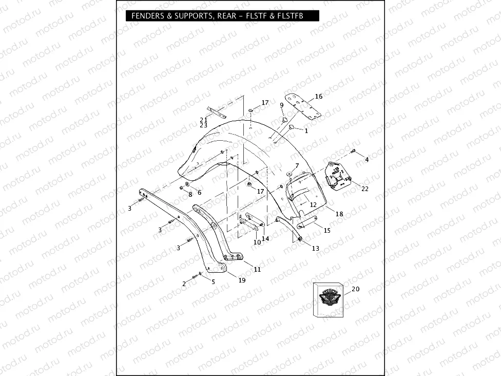FENDERS & SUPPORTS, REAR - FLSTF & FLSTFB