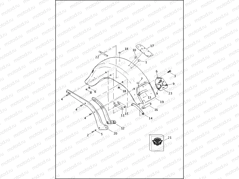 FENDERS & SUPPORTS, REAR - FLSTF & FLSTFB