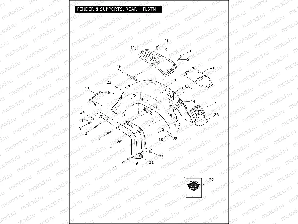 FENDERS & SUPPORTS, REAR - FLSTN