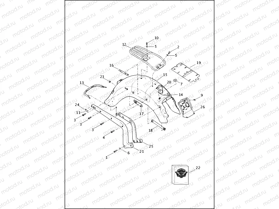 FENDERS & SUPPORTS, REAR - FLSTN