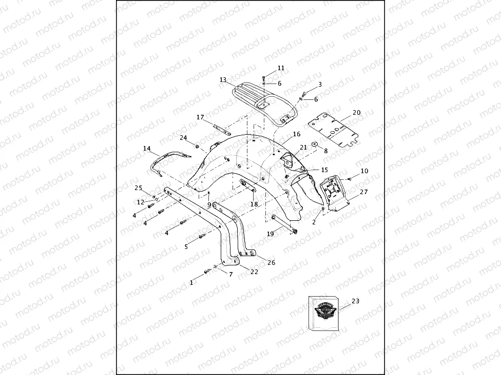 FENDERS & SUPPORTS, REAR - FLSTN