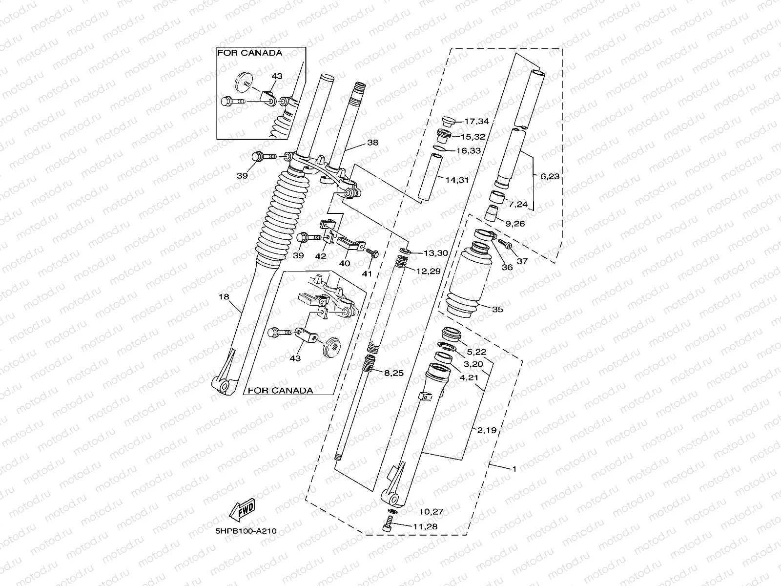 FIG. 23 FRONT FORK