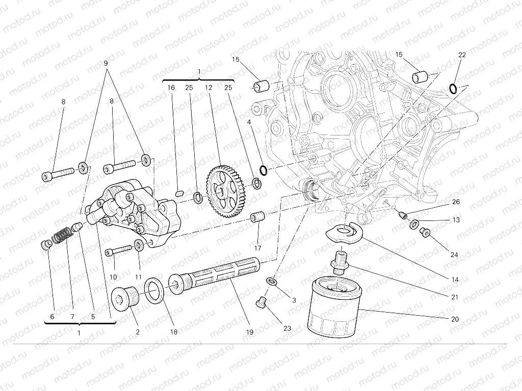 Filters and oil pump