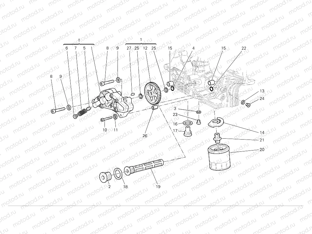 Filters and oil pump