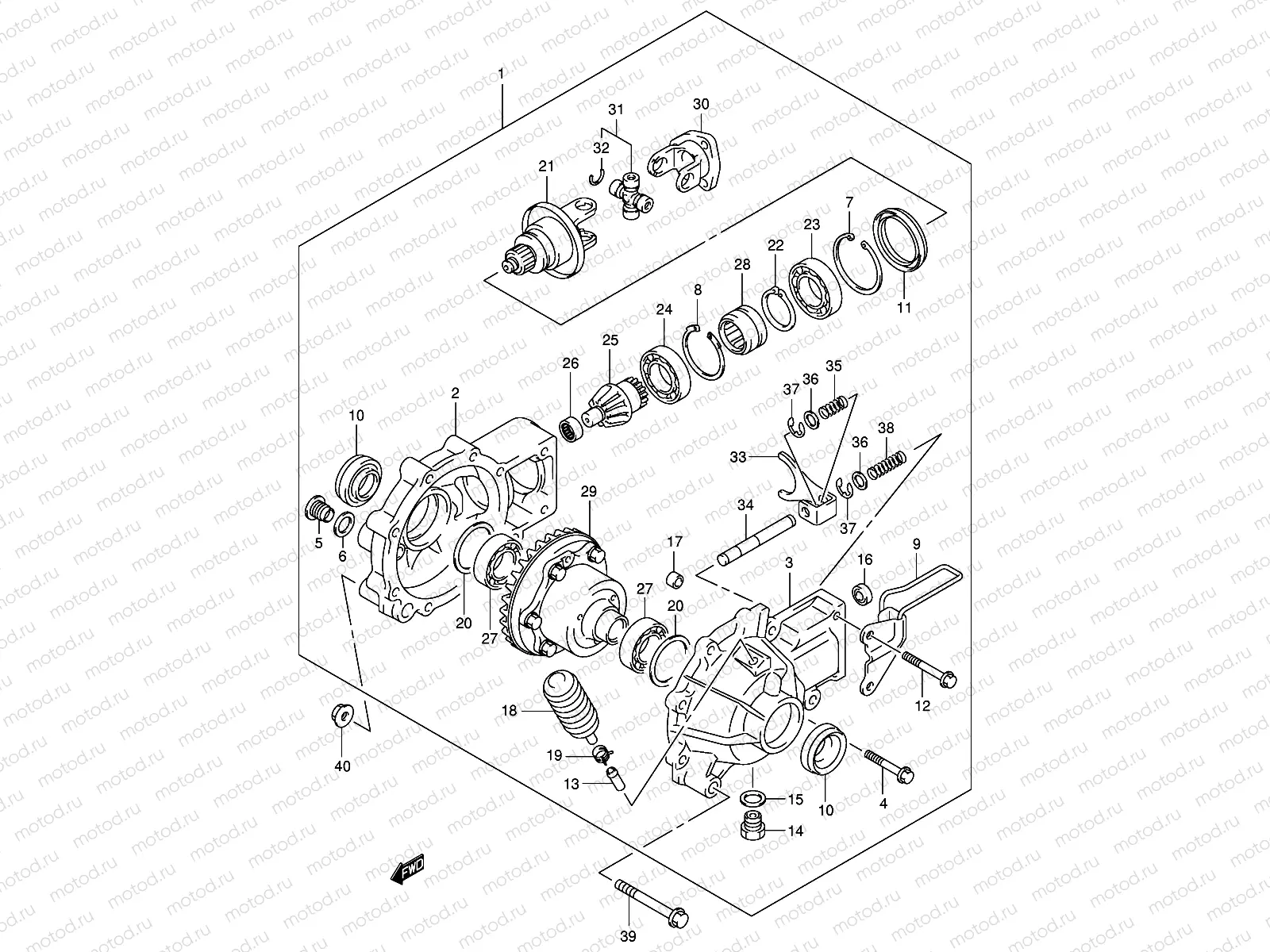 FINAL BEVEL GEAR (FRONT)(MODEL K3/K4 ~F.NO.5SAAK46A3X102000)