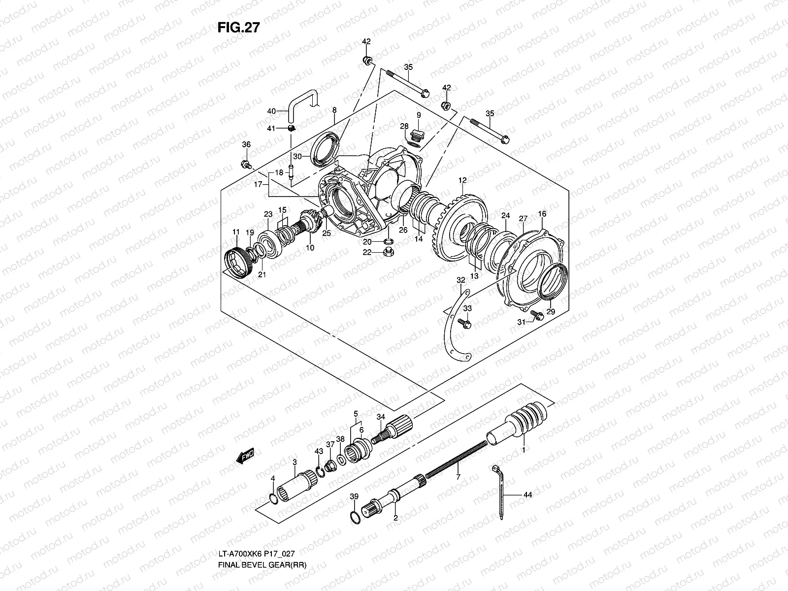FINAL BEVEL GEAR (REAR)(MODEL K6 ~F.NO.5SAAP41 67110000)