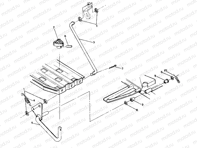 Foot Brake Assembly 4X6--Updated 4/89 (49173717370045) | Foot Brake Assembly 4X6--Updated 4/89 (49173717370045)
