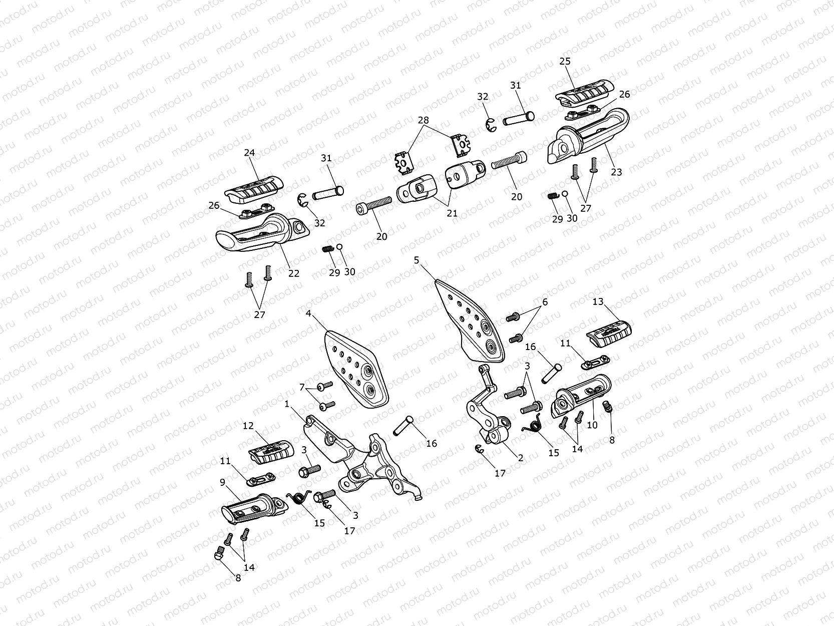 Foot Controls - Dual Seat