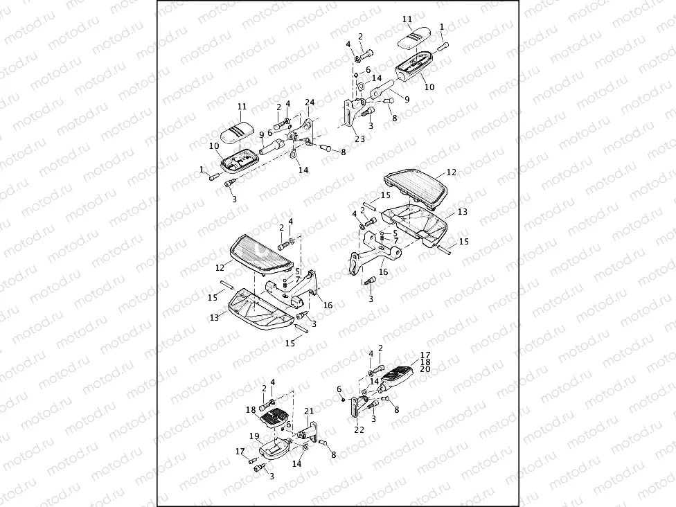 FOOTBOARDS AND FOOTPEGS, PASSENGER
