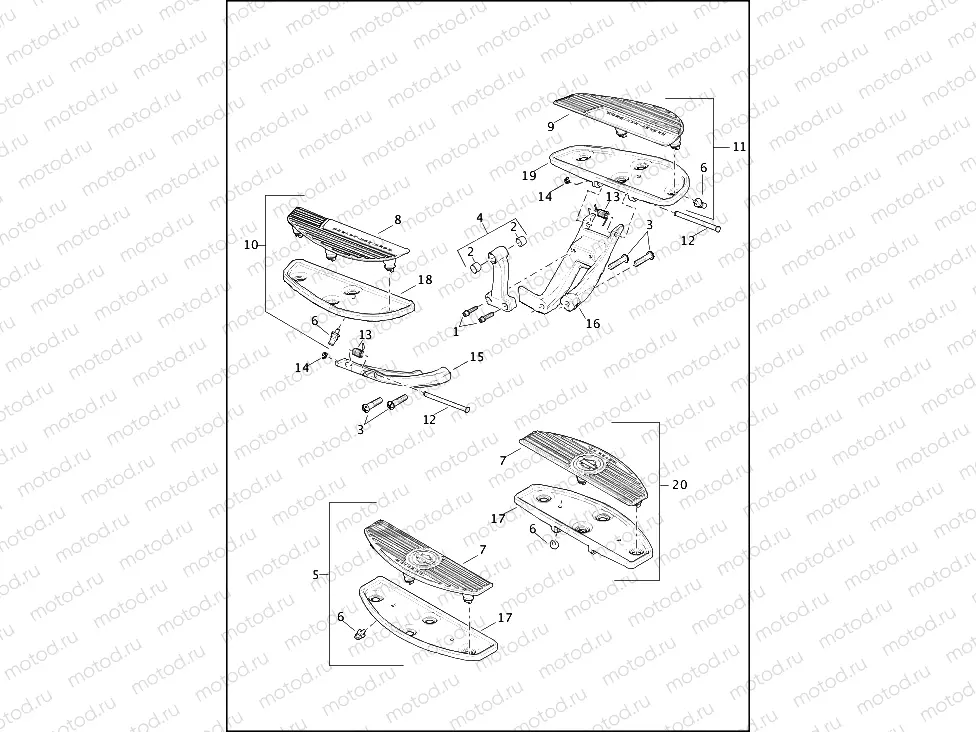 FOOTBOARDS, RIDER - FLDE, FLFB, FLFBS, FLHC, FLHCS, FLSL, FLFBSANV