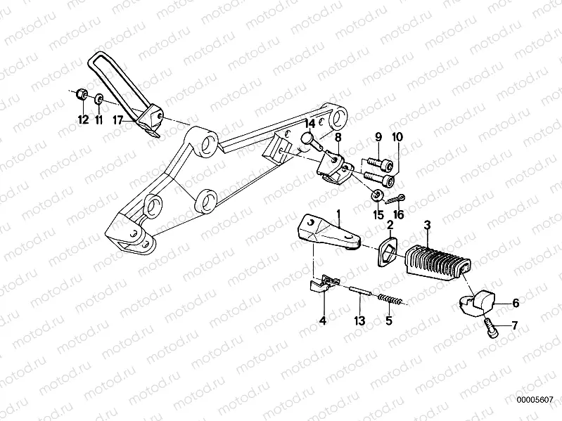 Footpeg plate/Rear footpeg