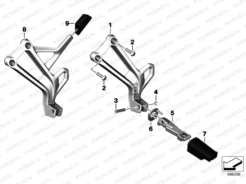 FOOTPEG PLATE/REAR FOOTPEG