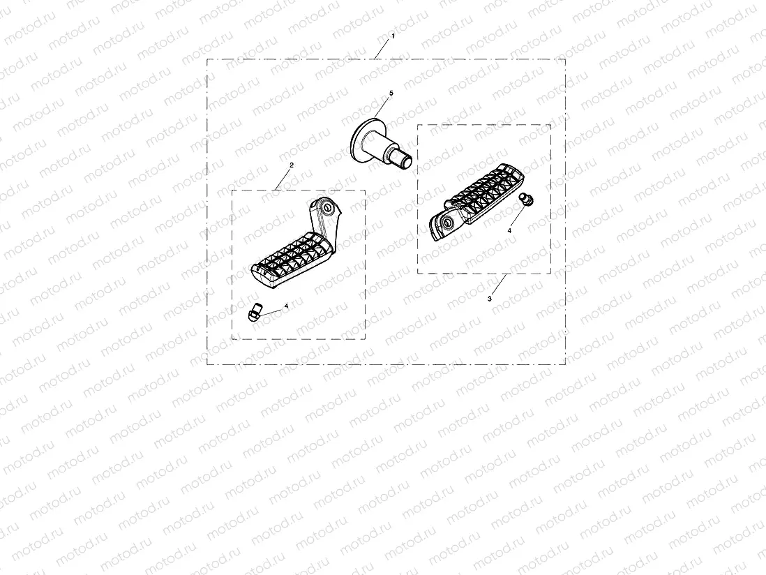Footrest, Front, M/CD, Kit
