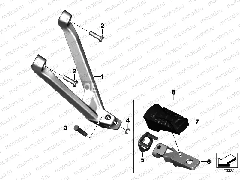 FOOTREST, REAR FOOTREST, REAR