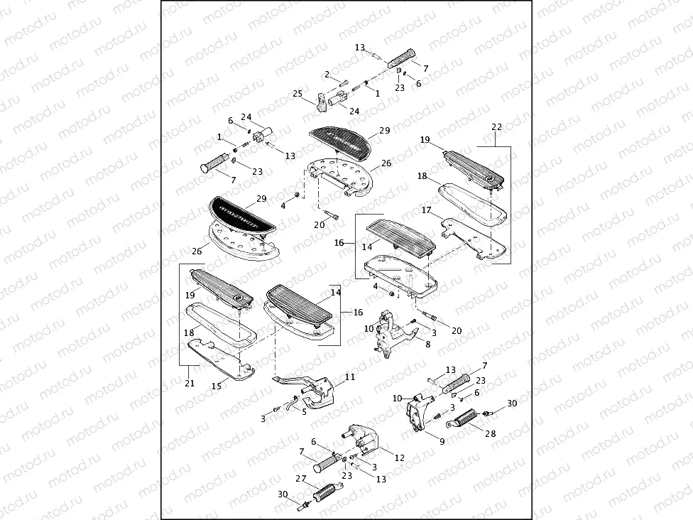 FOOTRESTS AND FOOTBOARDS
