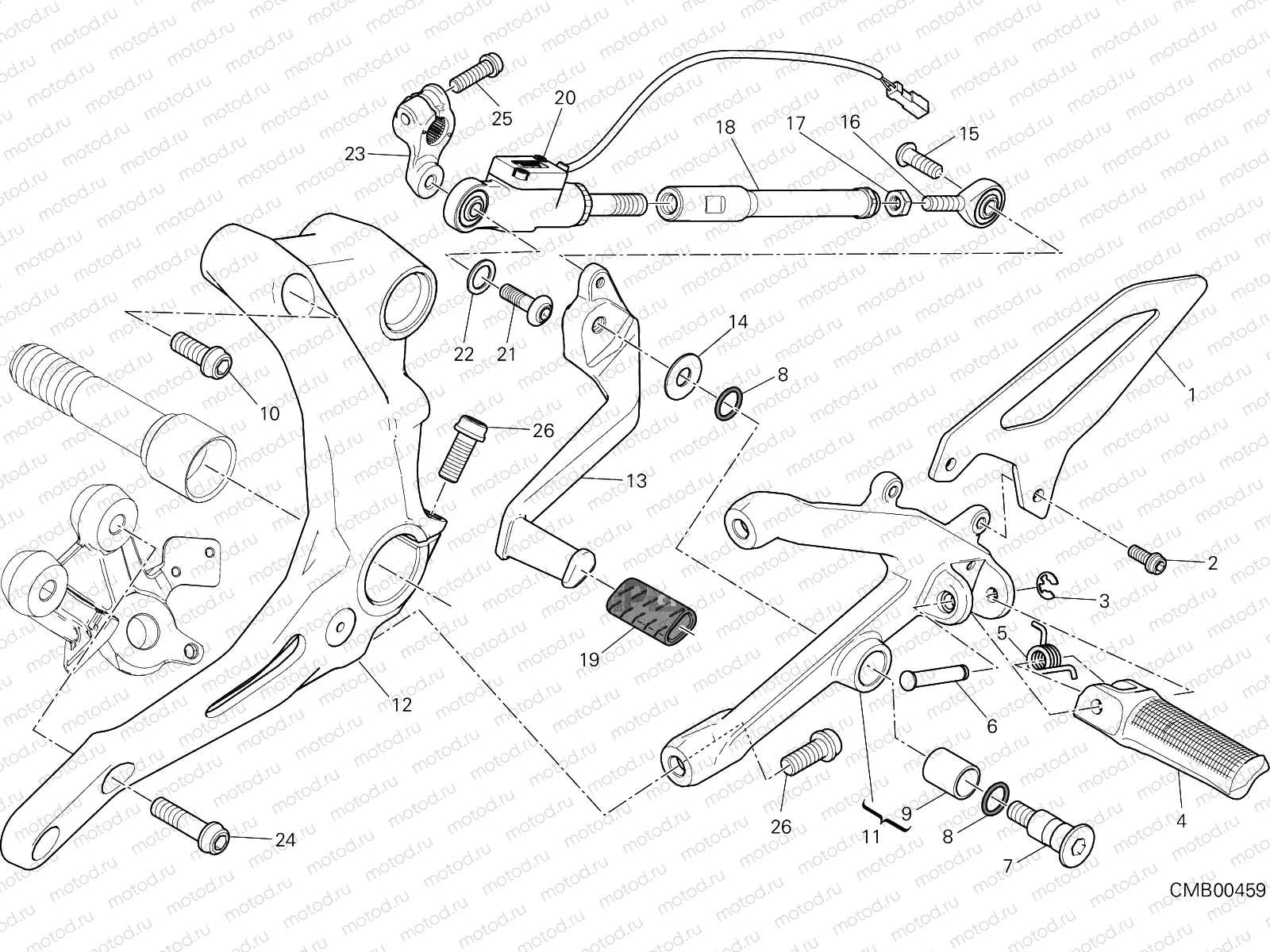FOOTRESTS, LEFT [MOD:959,959 AWS]