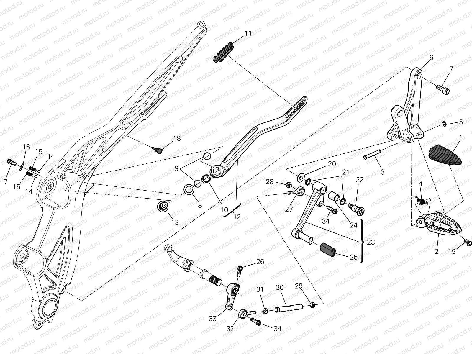 FOOTRESTS, LEFT [MOD:DVLC]