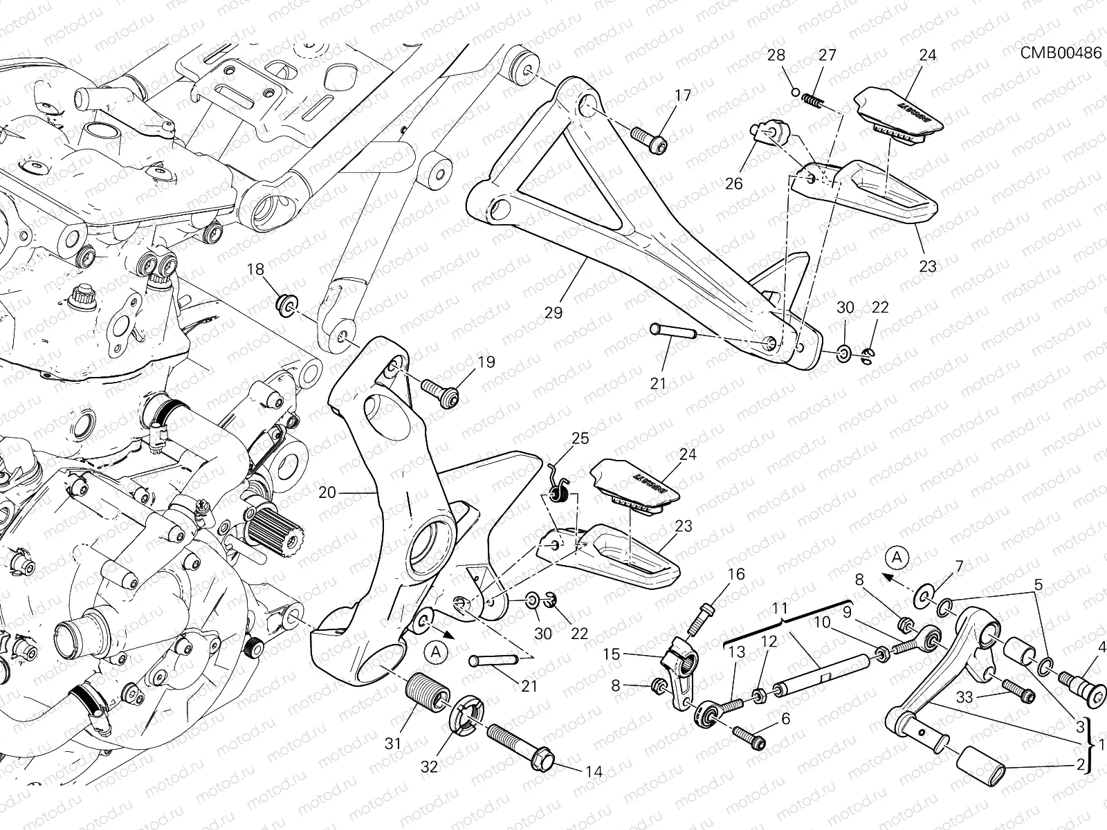FOOTRESTS, LEFT [MOD:M 821]