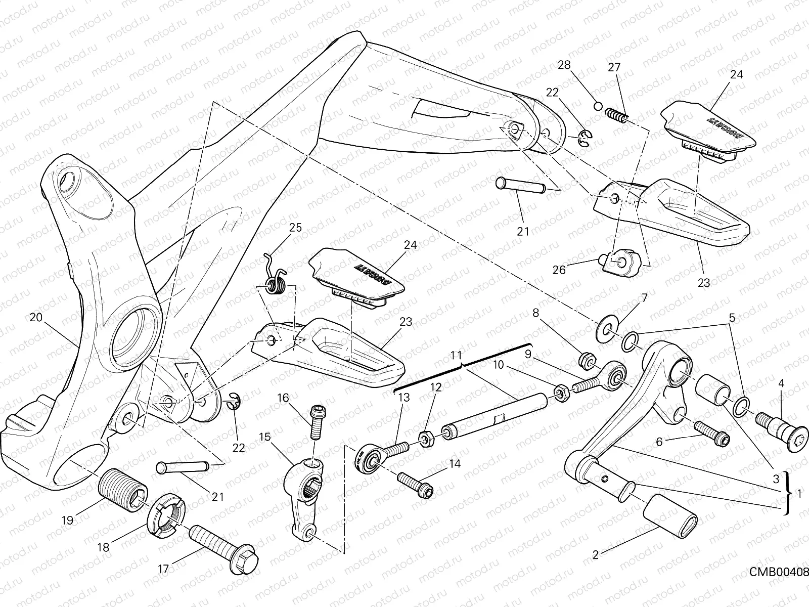 FOOTRESTS, LEFT [MOD:M821 STR]
