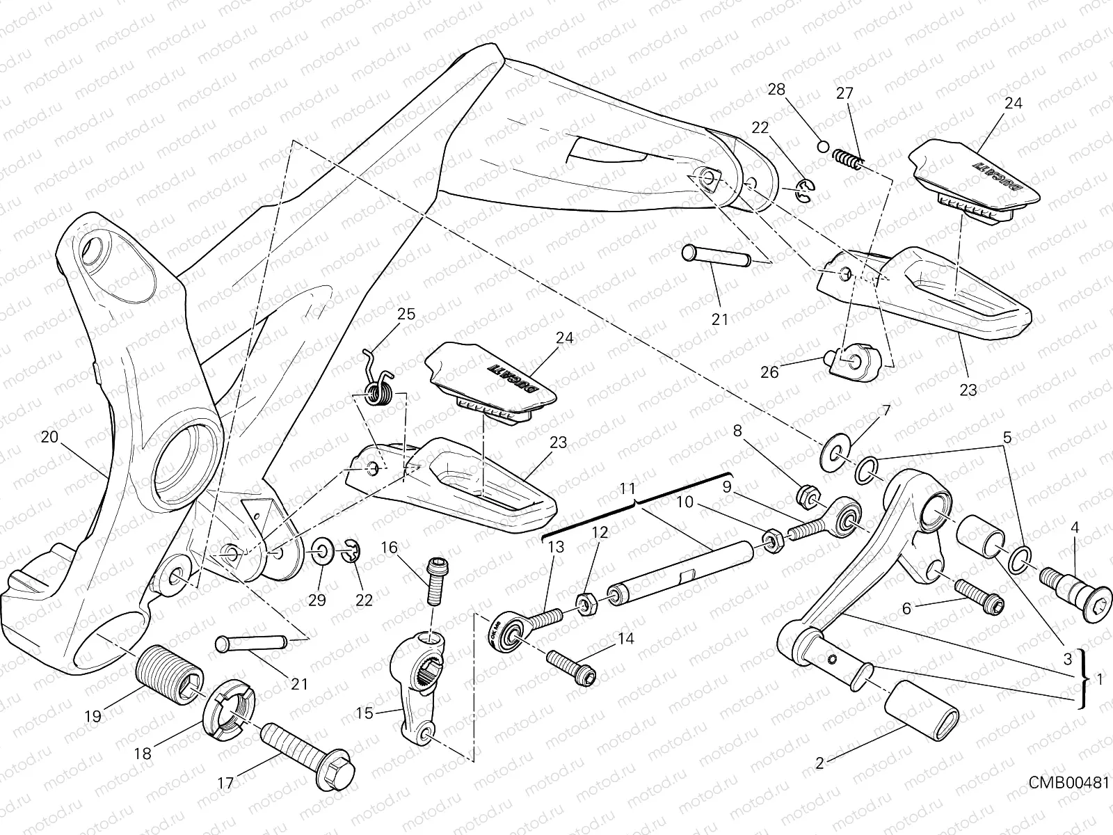 FOOTRESTS, LEFT [MOD:M821 STR]