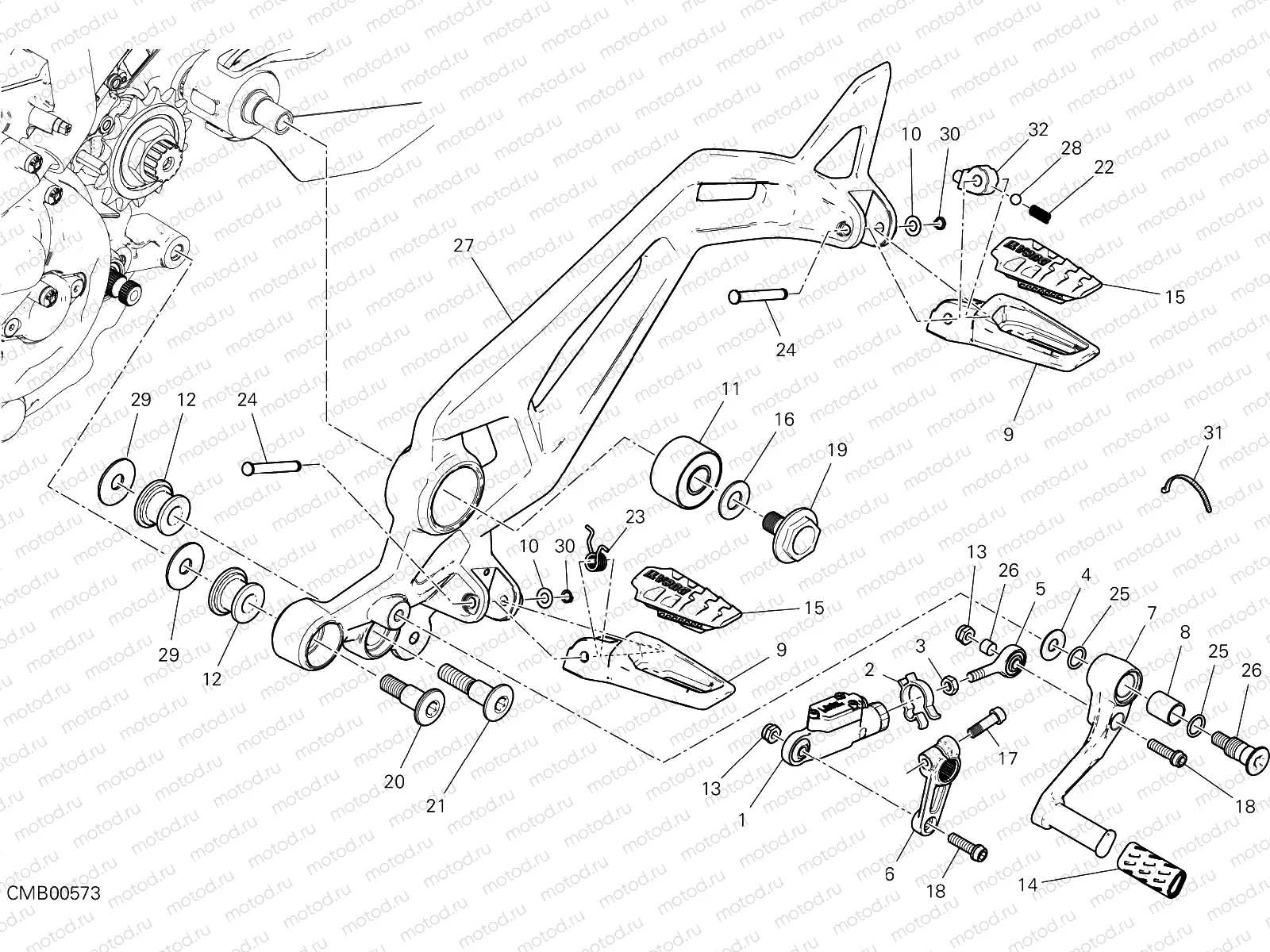 FOOTRESTS, LEFT [MOD:M937+]