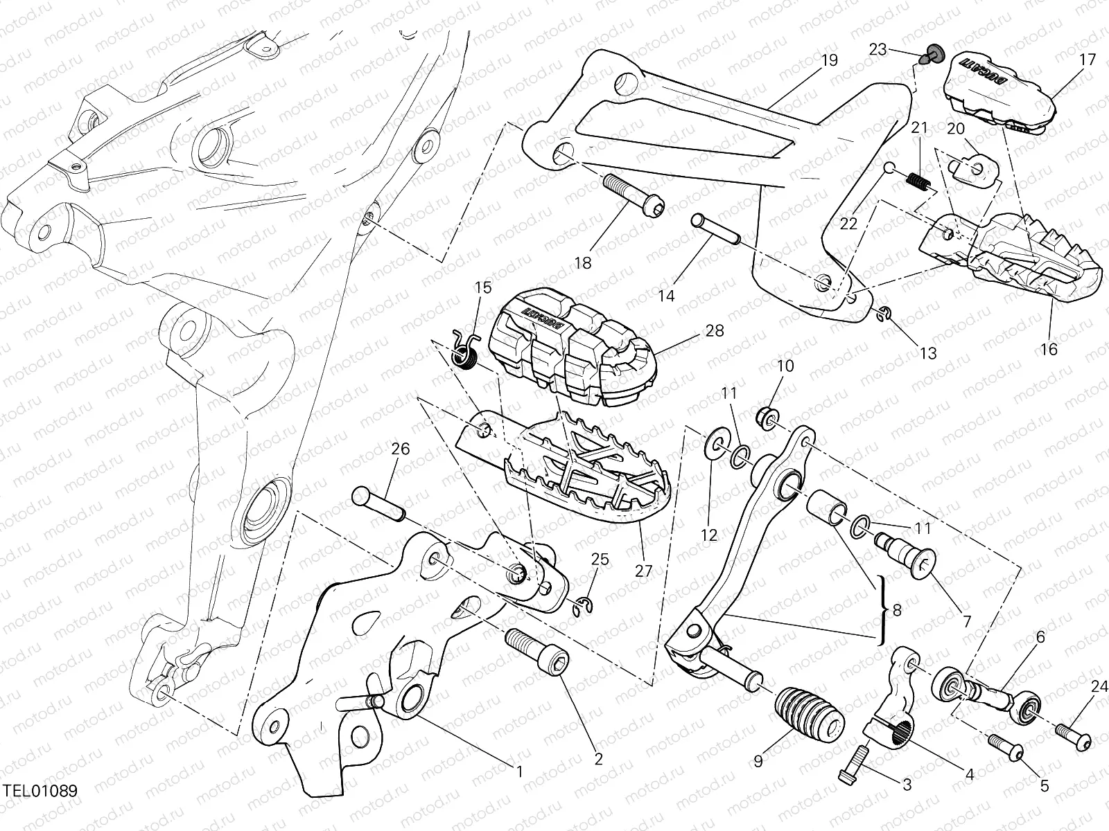 FOOTRESTS, LEFT [MOD:MS1200EP]