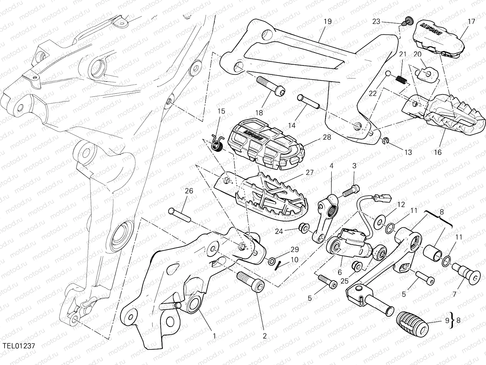 FOOTRESTS, LEFT [MOD:MS1260E]