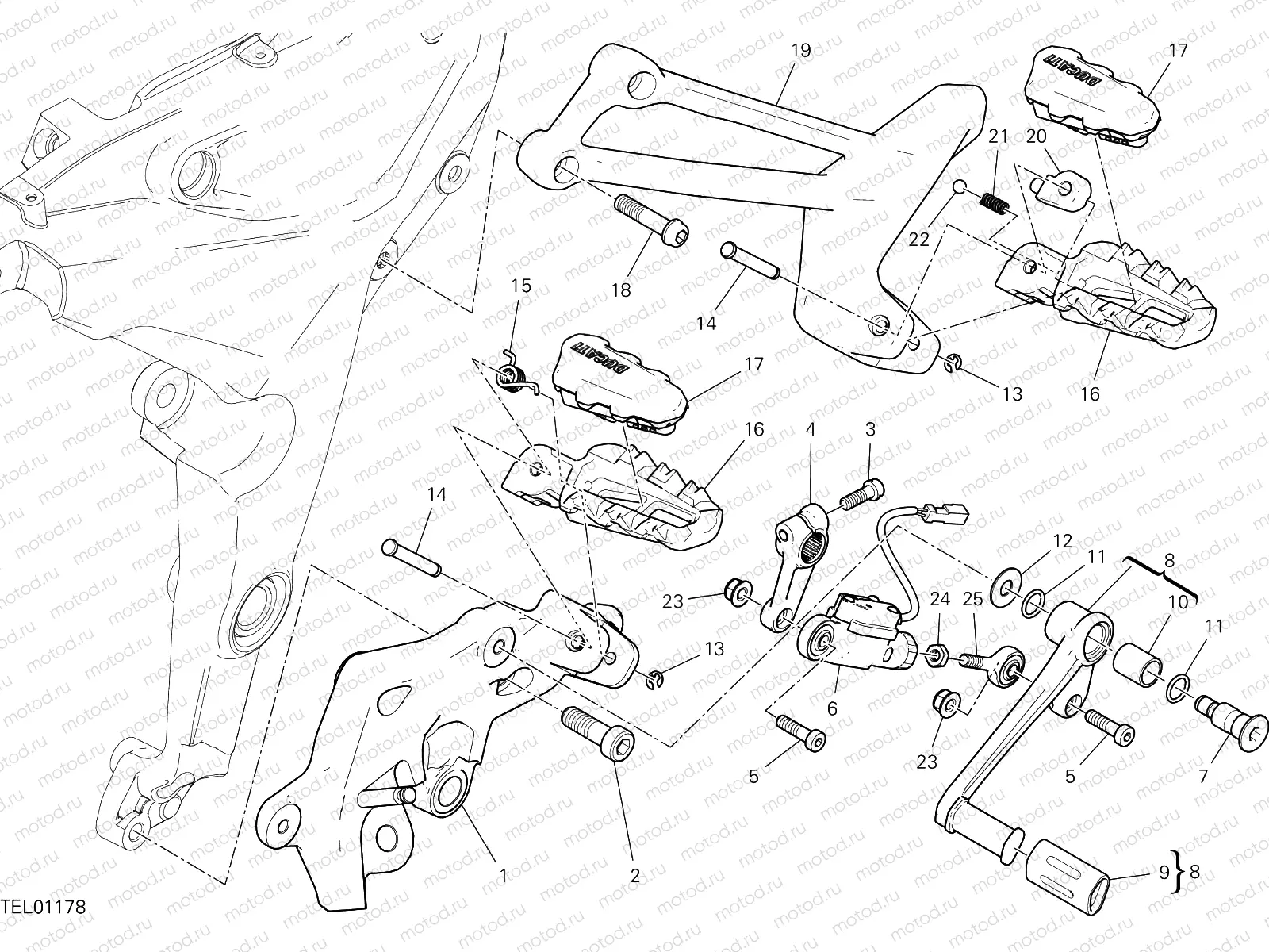 FOOTRESTS, LEFT [MOD:MS1260GT]